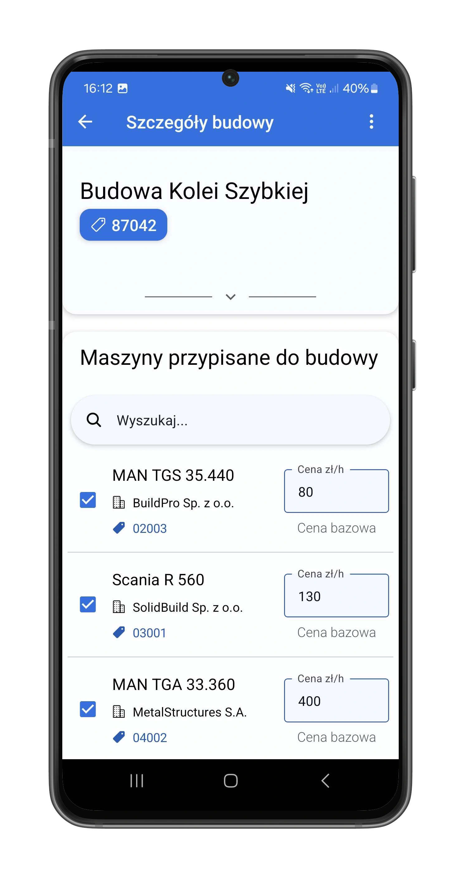 Construction site details